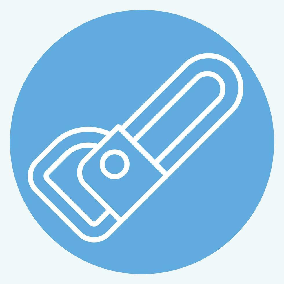 icona motosega. relazionato per carpenteria simbolo. blu occhi stile. semplice design modificabile. semplice illustrazione vettore