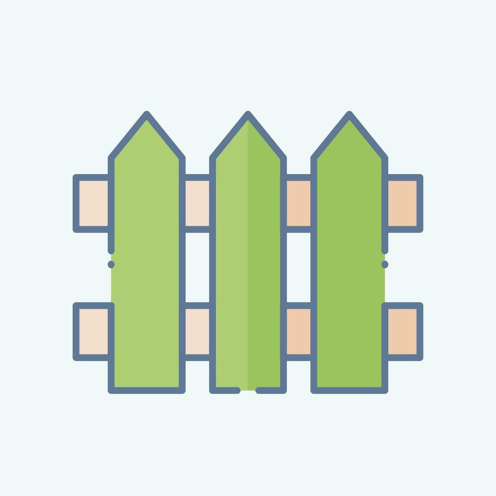 icona recinzione. relazionato per carpenteria simbolo. scarabocchio stile. semplice design modificabile. semplice illustrazione vettore
