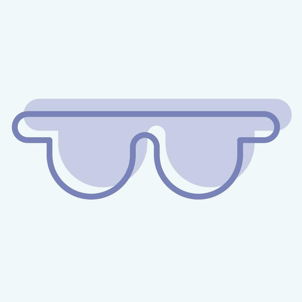 icona sicurezza occhiali. relazionato per carpenteria simbolo. Due tono stile. semplice design modificabile. semplice illustrazione 1 vettore