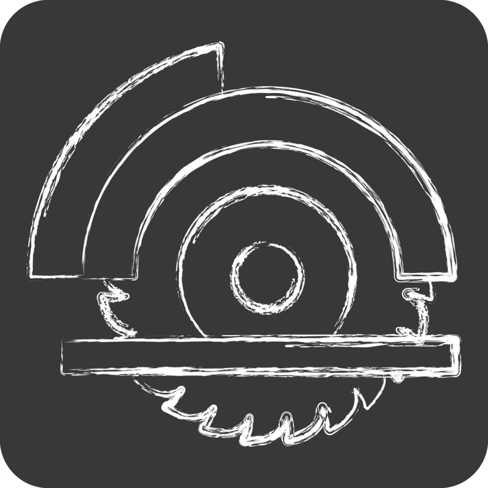 icona ruota sega. relazionato per carpenteria simbolo. gesso stile. semplice design modificabile. semplice illustrazione vettore