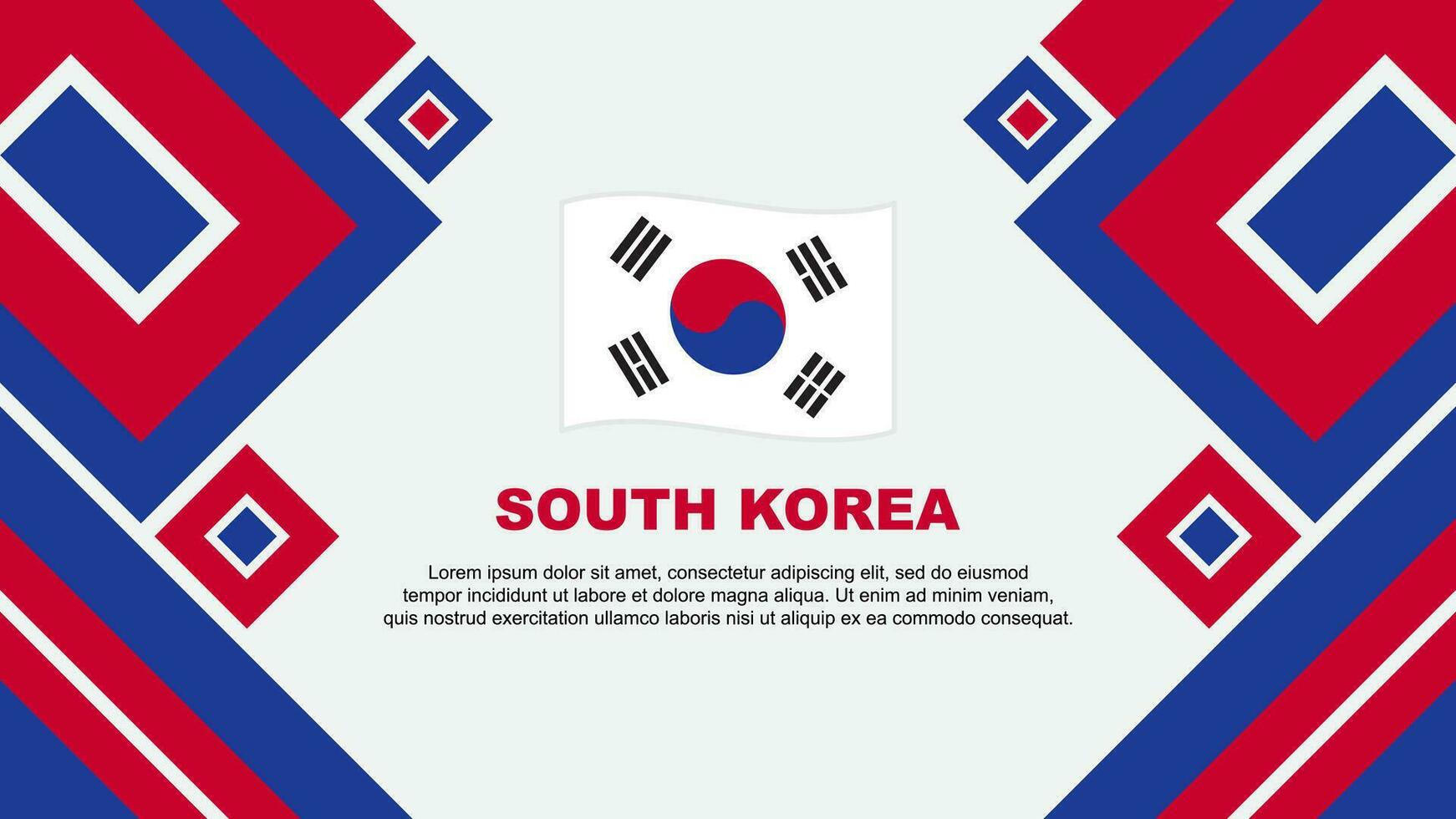 Sud Corea bandiera astratto sfondo design modello. Sud Corea indipendenza giorno bandiera sfondo vettore illustrazione. Sud Corea cartone animato