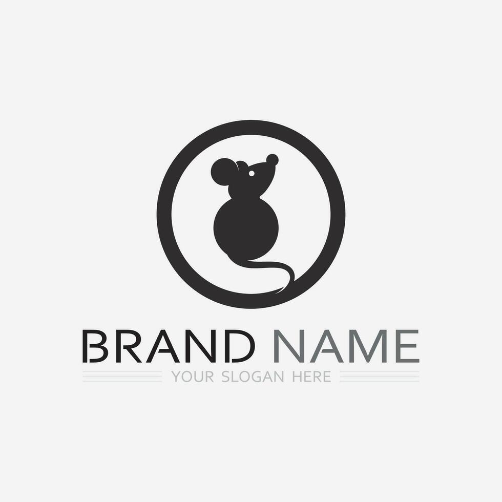 topo logo e animale vettore design illustrazione