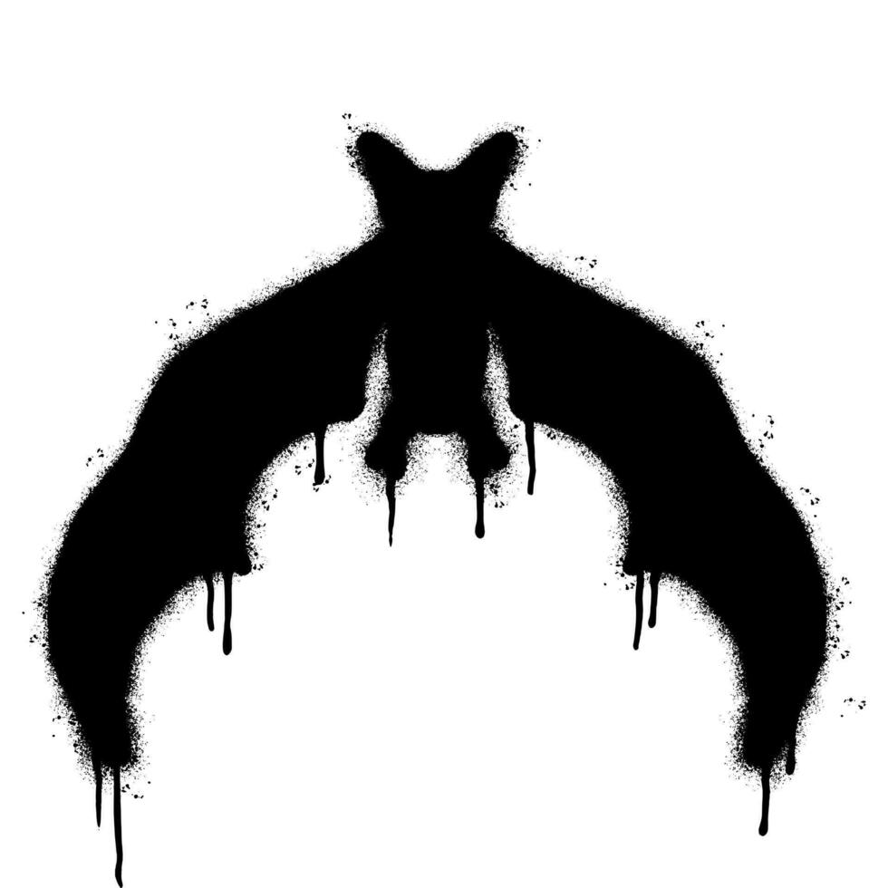 spray dipinto graffiti pipistrello silhouette icona spruzzato isolato con un' bianca sfondo. vettore