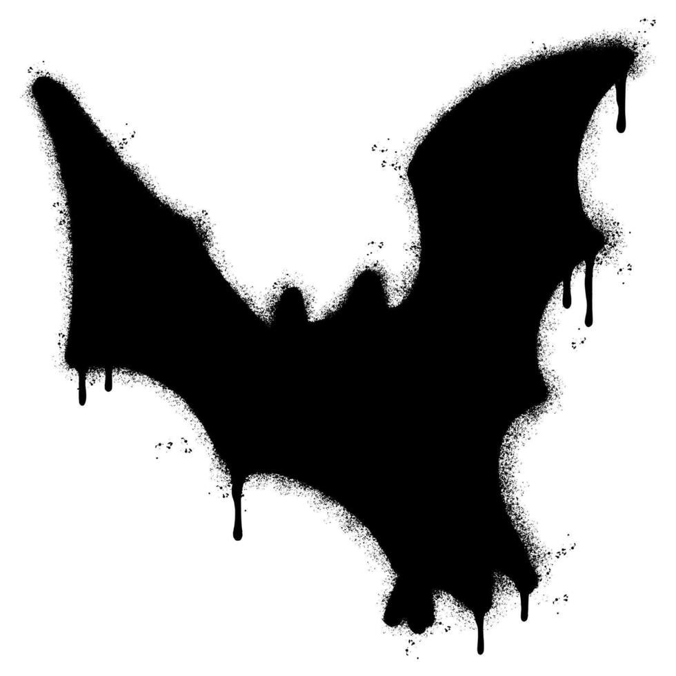 spray dipinto graffiti pipistrello silhouette icona spruzzato isolato con un' bianca sfondo. vettore
