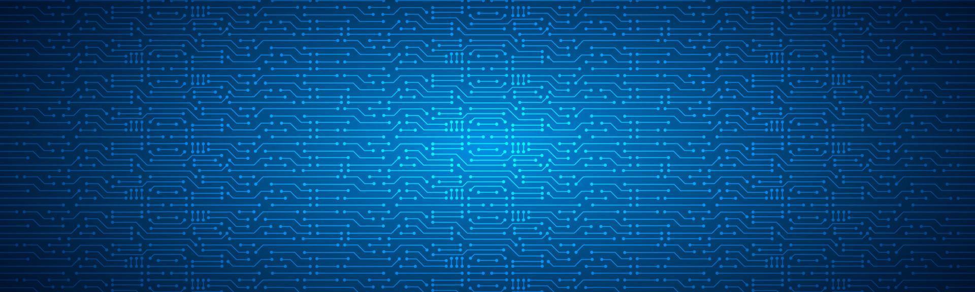 sfondo della tecnologia del microchip, modello di circuito digitale blu vettore