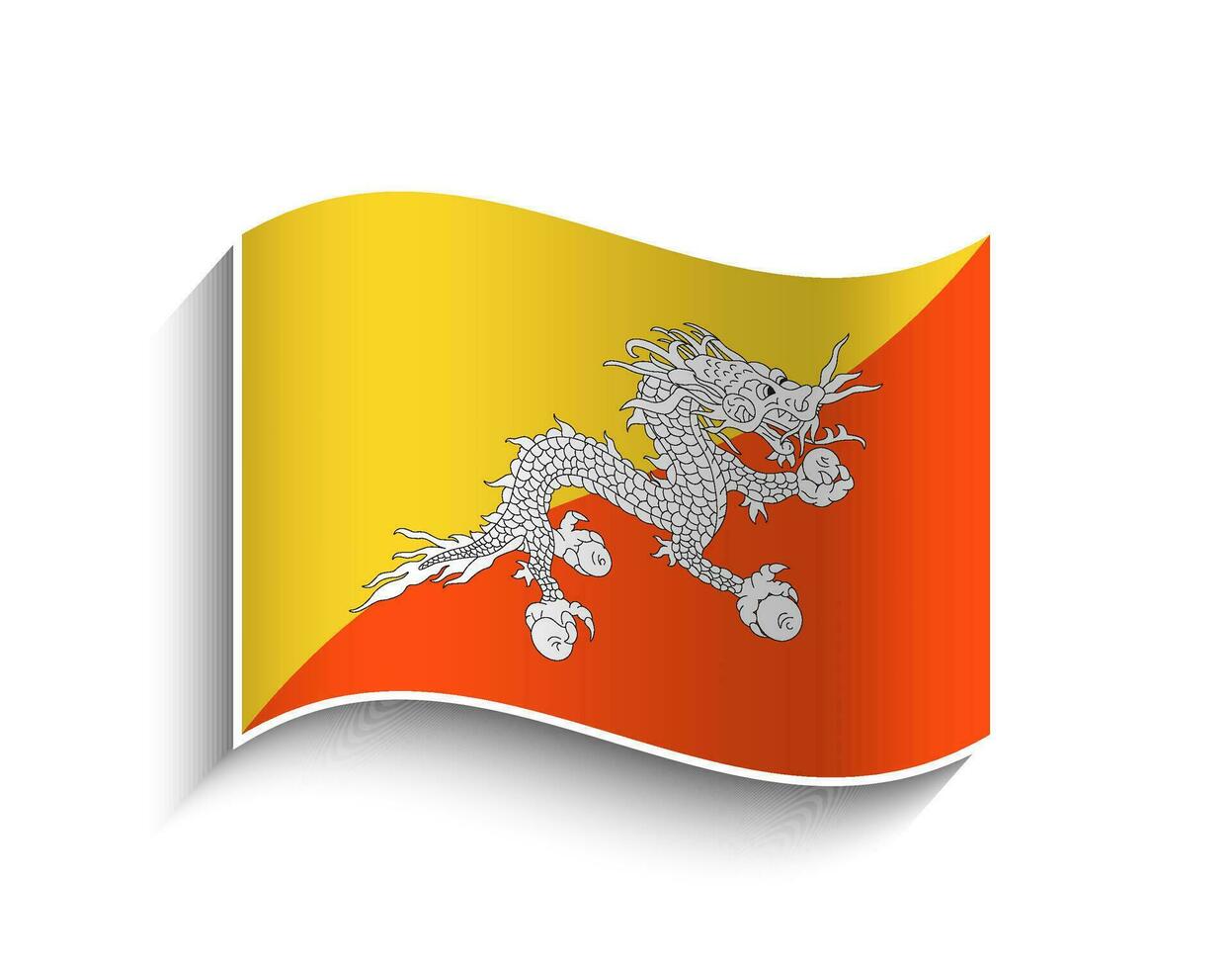 vettore bhutan agitando bandiera icona