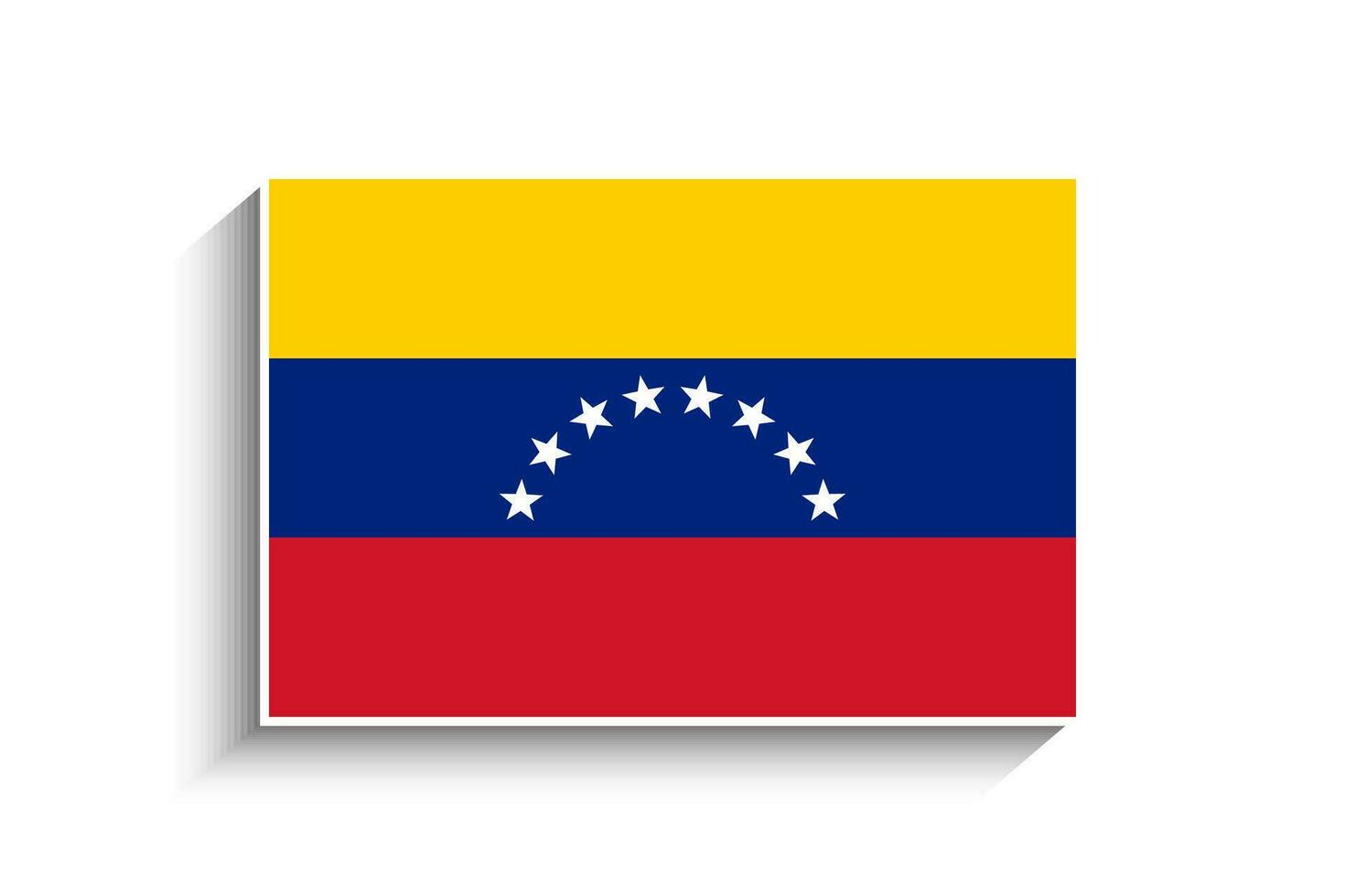 piatto rettangolo Venezuela bandiera icona vettore