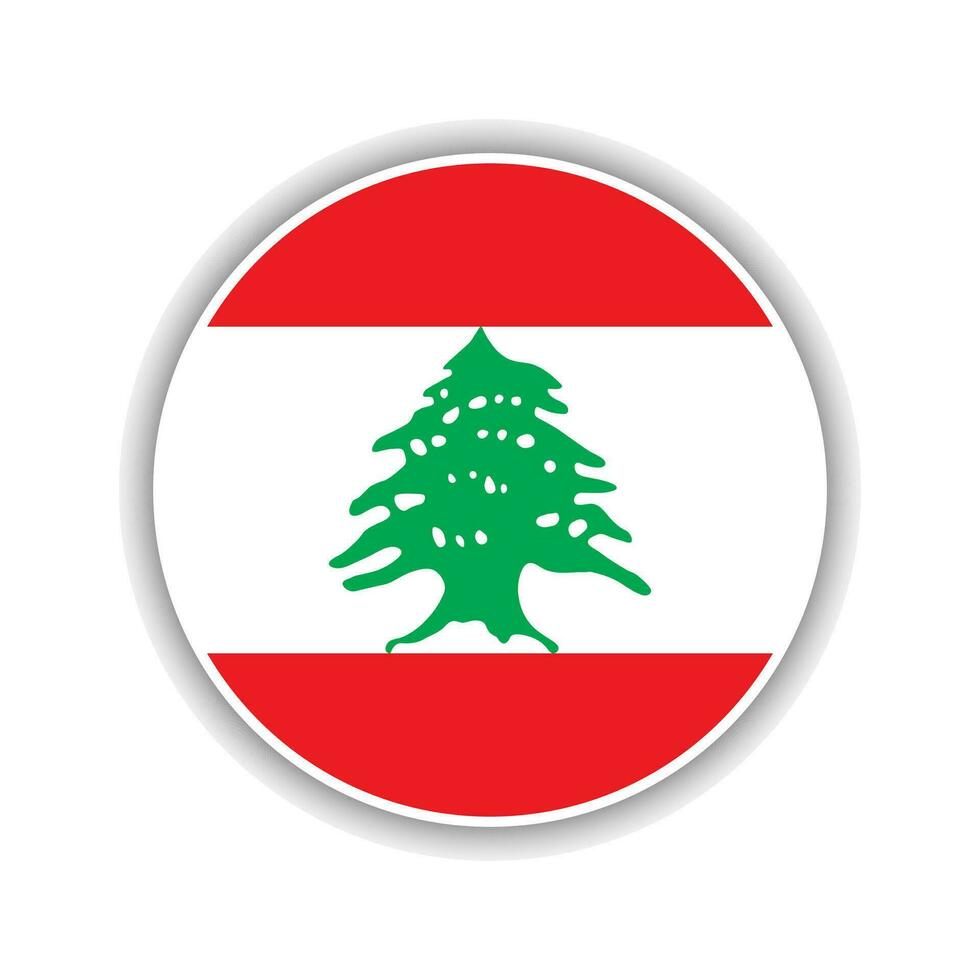astratto cerchio Libano bandiera icona vettore