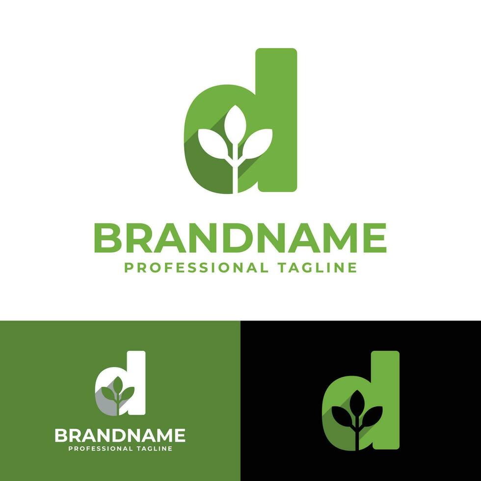lettera d natura logo, adatto per qualunque attività commerciale relazionato per natura con d iniziale. vettore