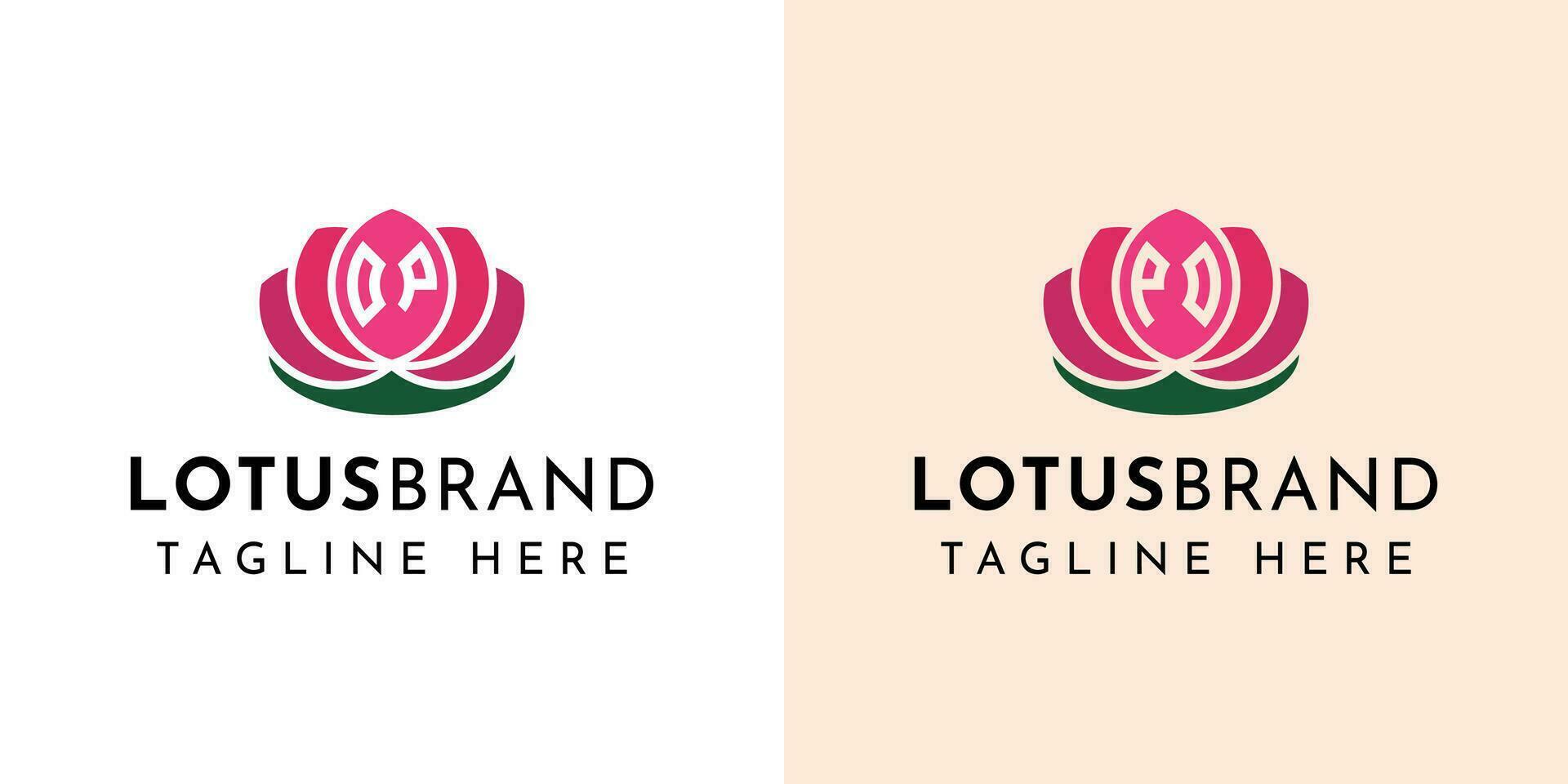 lettera operazione e Po loto logo impostare, adatto per attività commerciale relazionato per loto fiori con operazione o Po iniziali. vettore