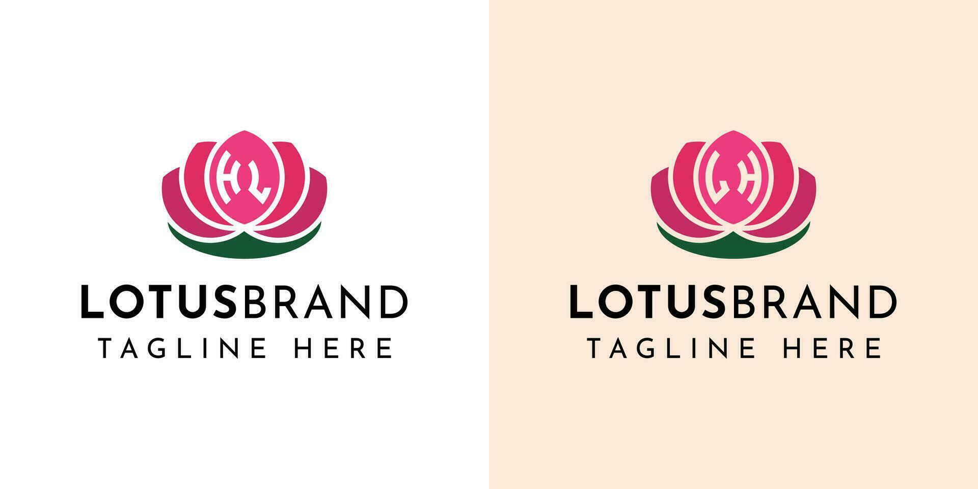 lettera hl e lh loto logo impostare, adatto per attività commerciale relazionato per loto fiori con hl o lh iniziali. vettore