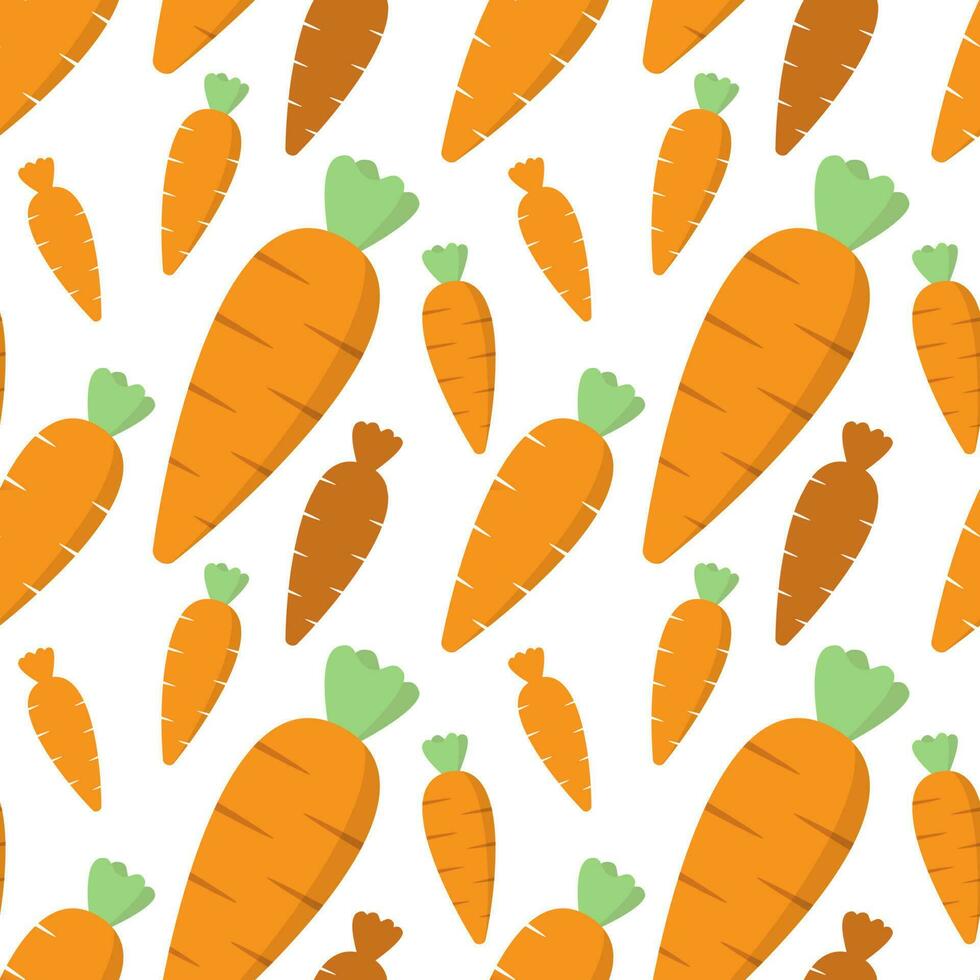 modello astratto senza cuciture delle verdure della carota su fondo bianco vettore