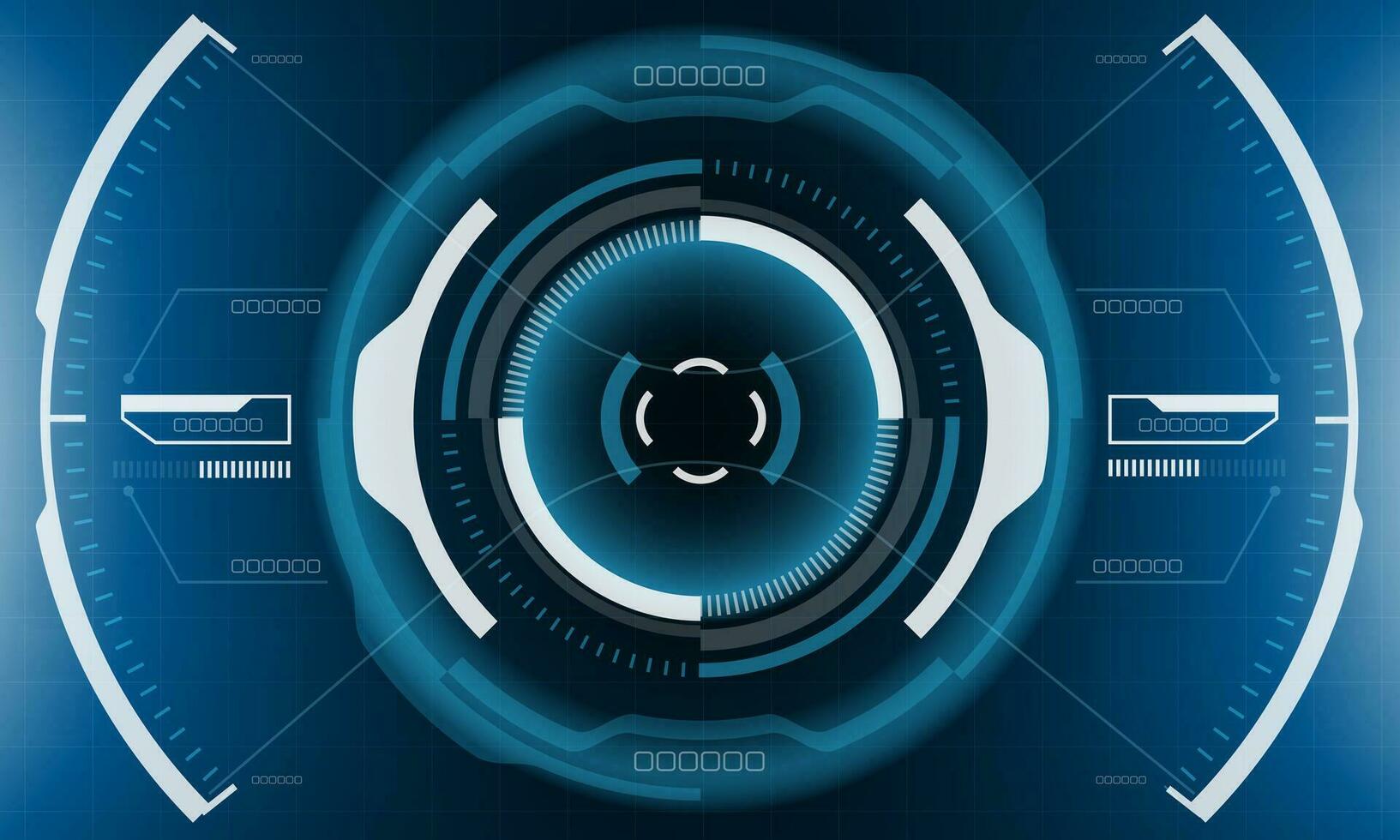 hud fantascienza interfaccia schermo Visualizza geometrico su blu design virtuale la realtà futuristico tecnologia creativo Schermo vettore