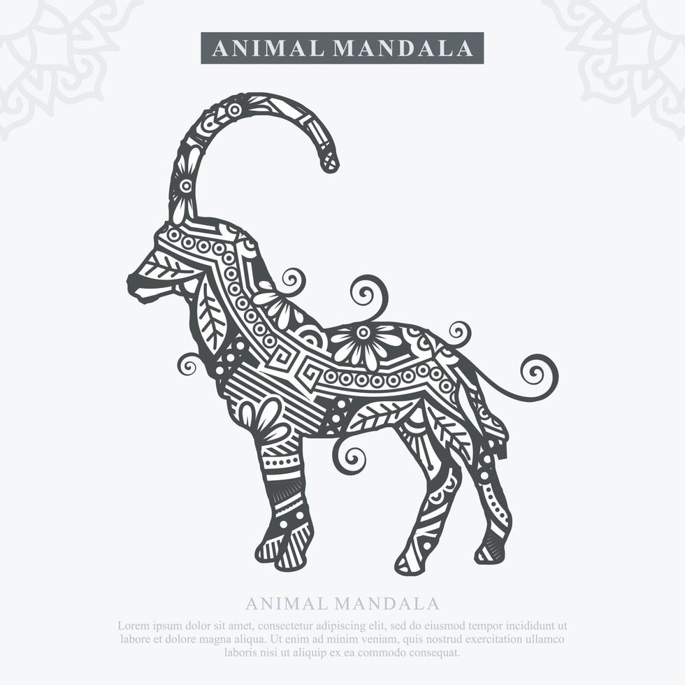 vettore di mandala animale. elementi decorativi. illustrazione vettoriale.