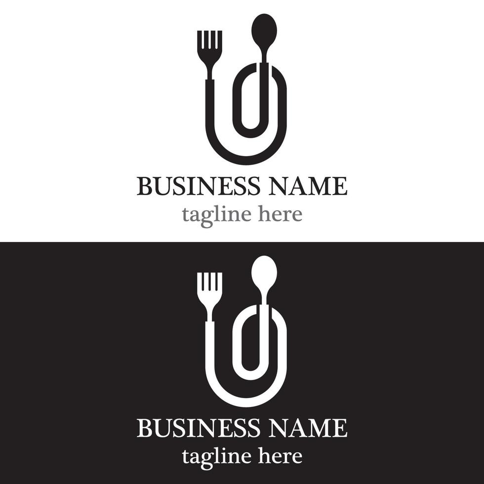 cucchiaio e forchetta logo modello icona vettoriale design