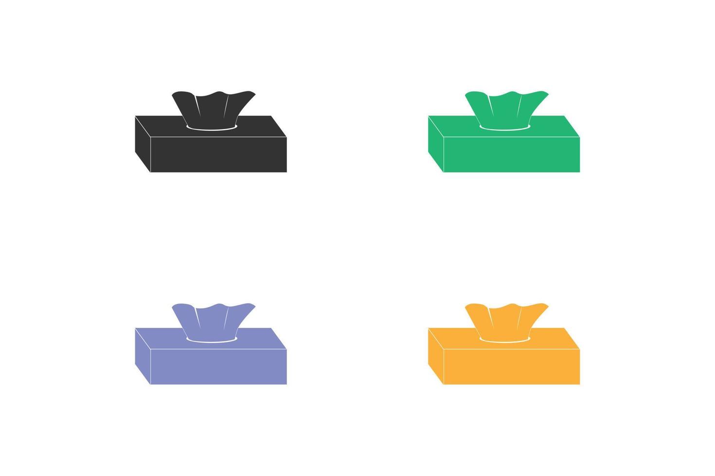icona colorata scatola di fazzoletti segno illustrazione piatta su sfondo bianco vettore