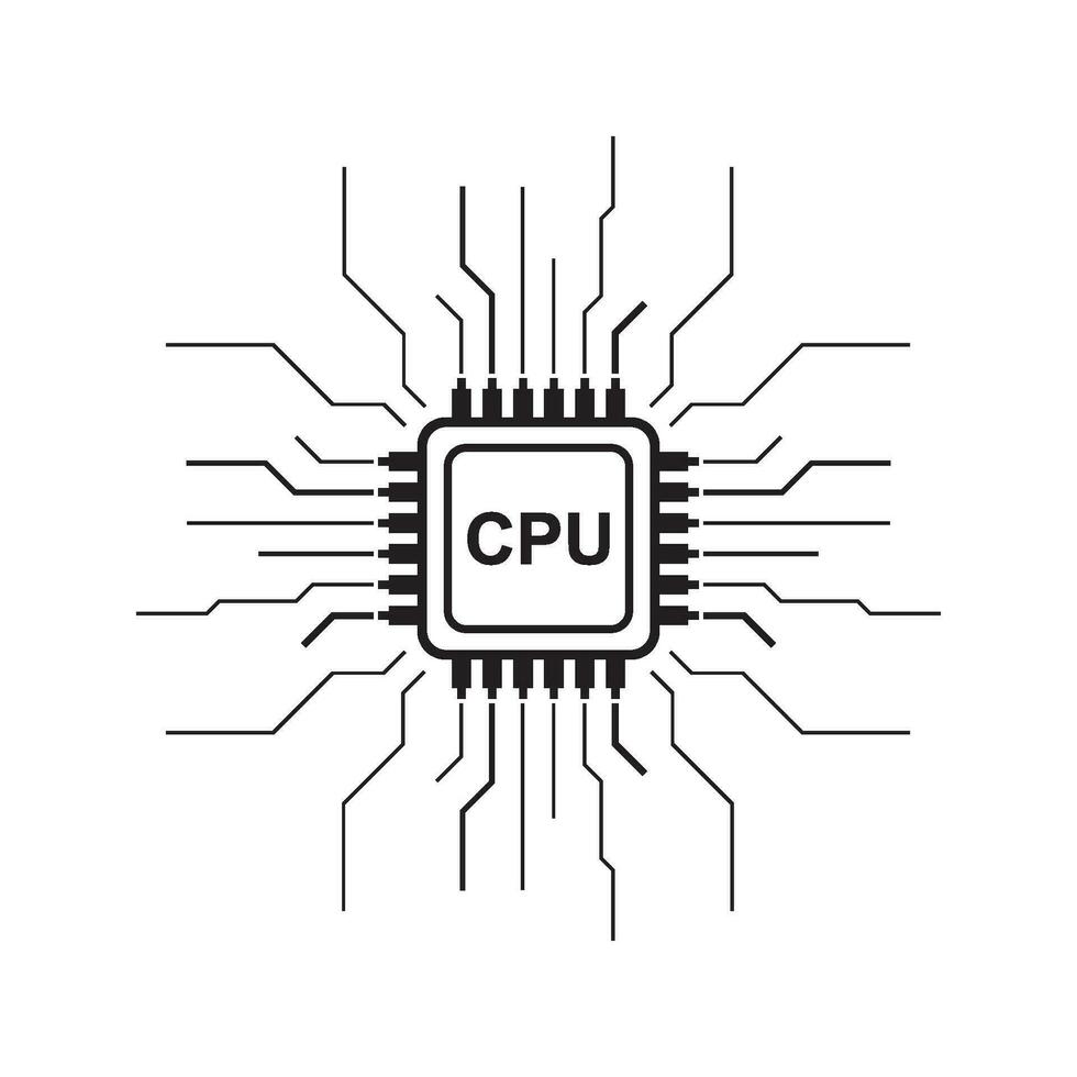processore logo icona vettore