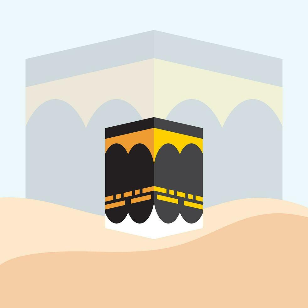kaaba illustrazione piatto design vettore