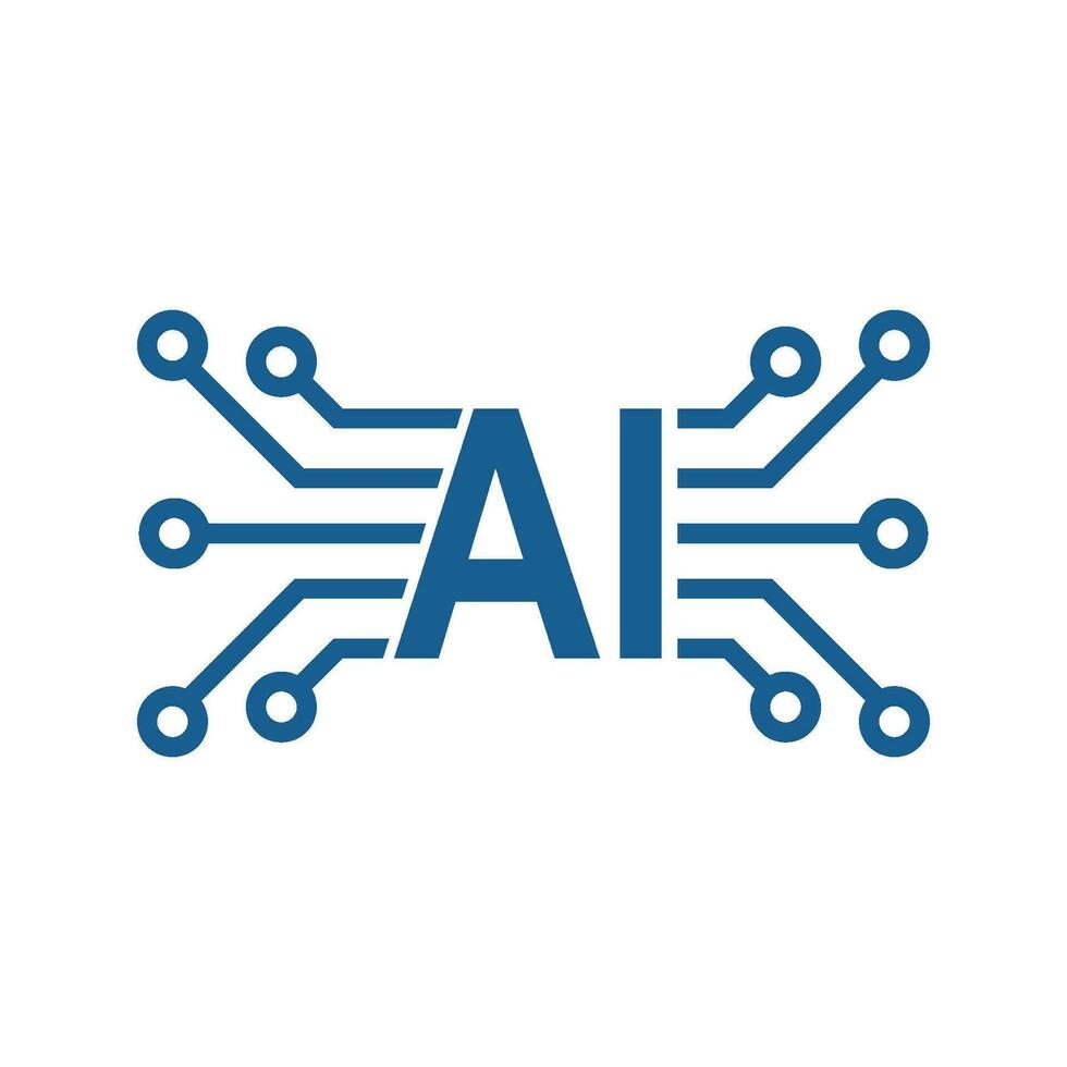 artificiale intelligenza ai logo icona vettore