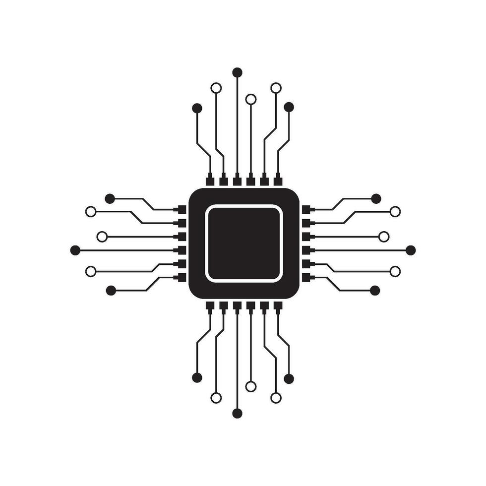 processore logo icona vettore