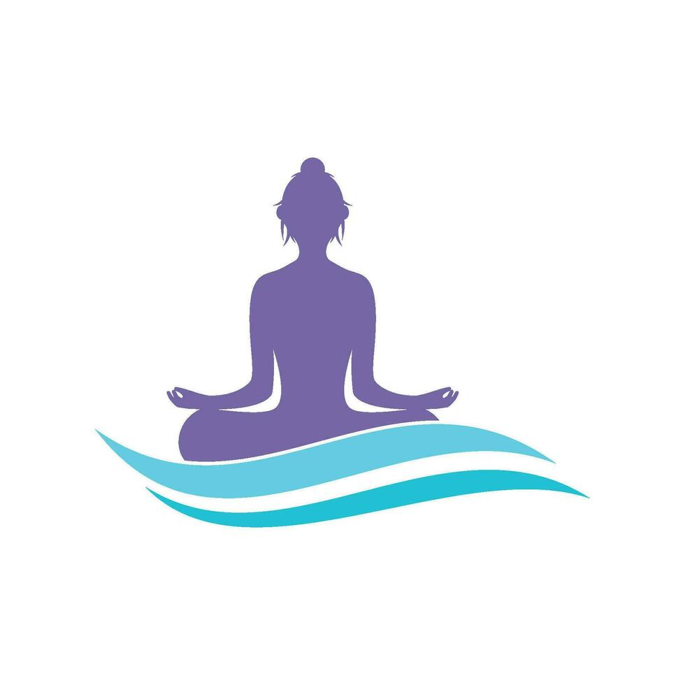meditazione yoga logo vettore