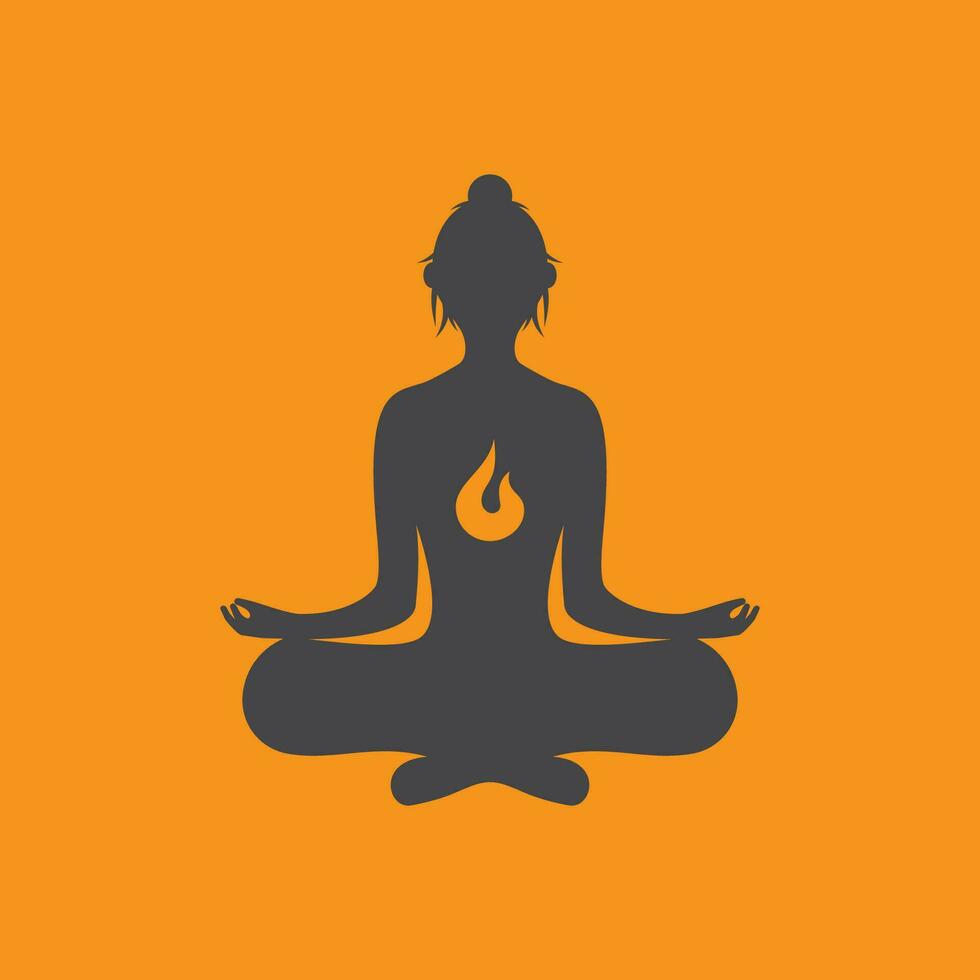 meditazione yoga logo vettore