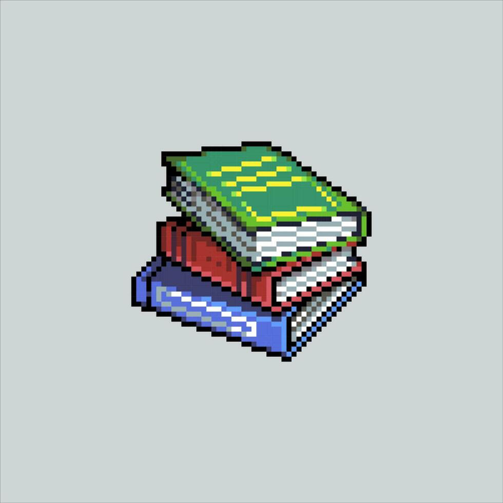 pixel arte illustrazione libri. pixelated libri. scuola libro formazione scolastica pixelated per il pixel arte gioco e icona per sito web e video gioco. vecchio scuola retrò. vettore