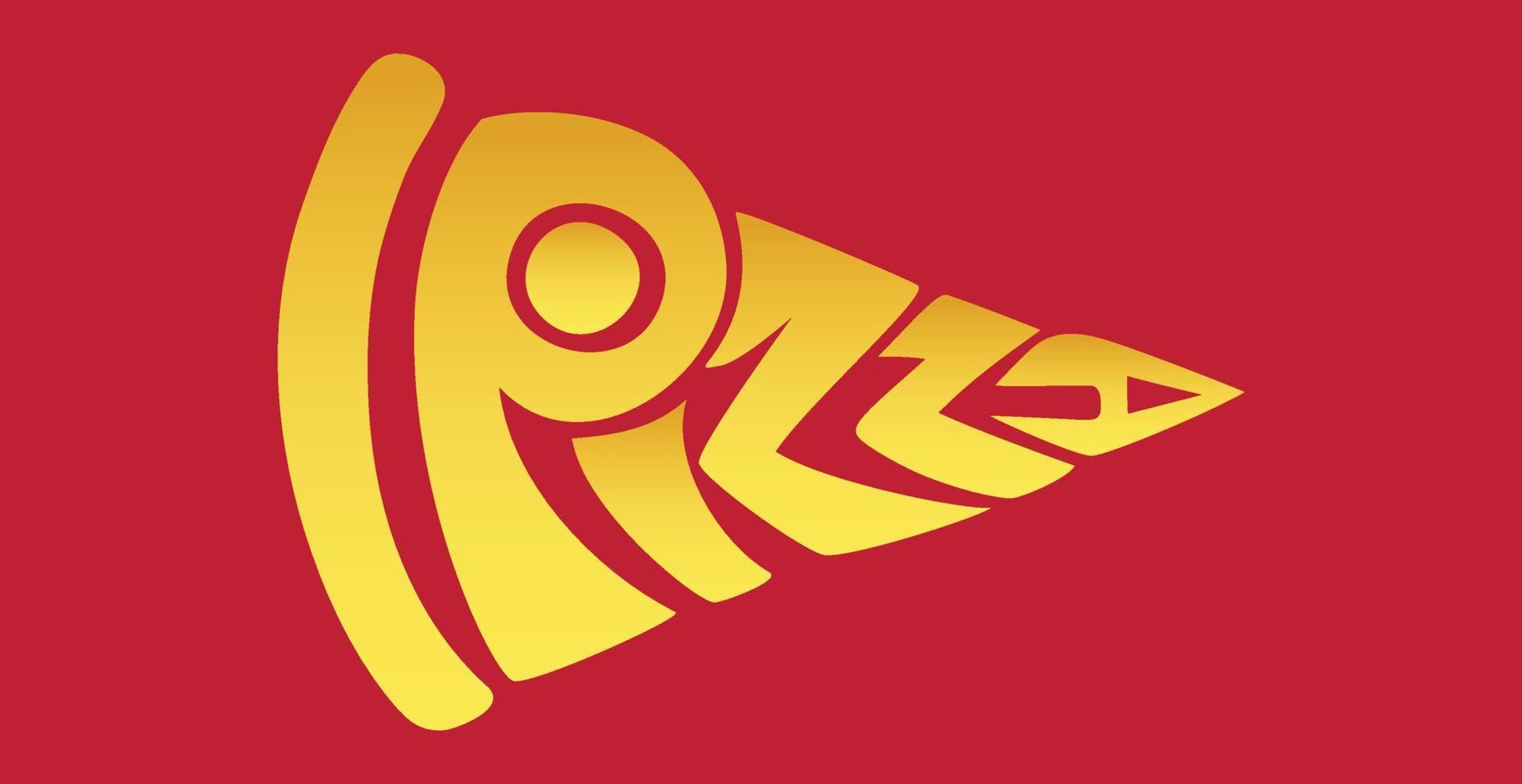 parola pizza stilizzata come un logo alla moda - vettore