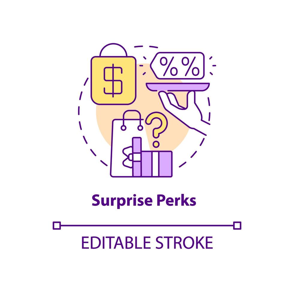icona del concetto di vantaggi a sorpresa vettore