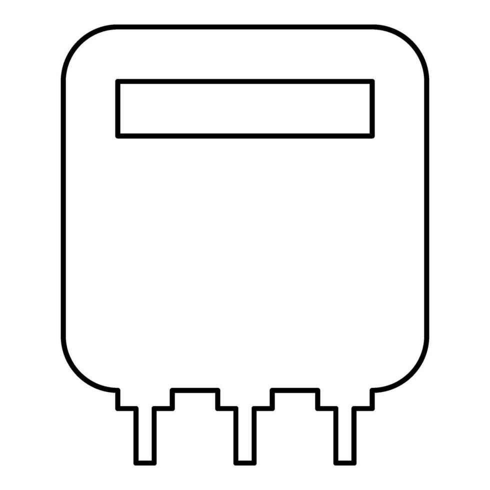 elettrico metro casa elettricità energia conta energia misurazione consumo attrezzatura contorno schema linea icona nero colore vettore illustrazione Immagine magro piatto stile
