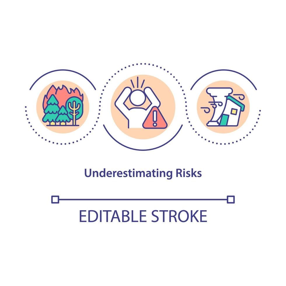 icona del concetto di sottovalutazione dei rischi vettore