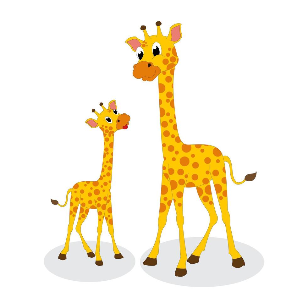 simpatico cartone animato animale giraffa vettore