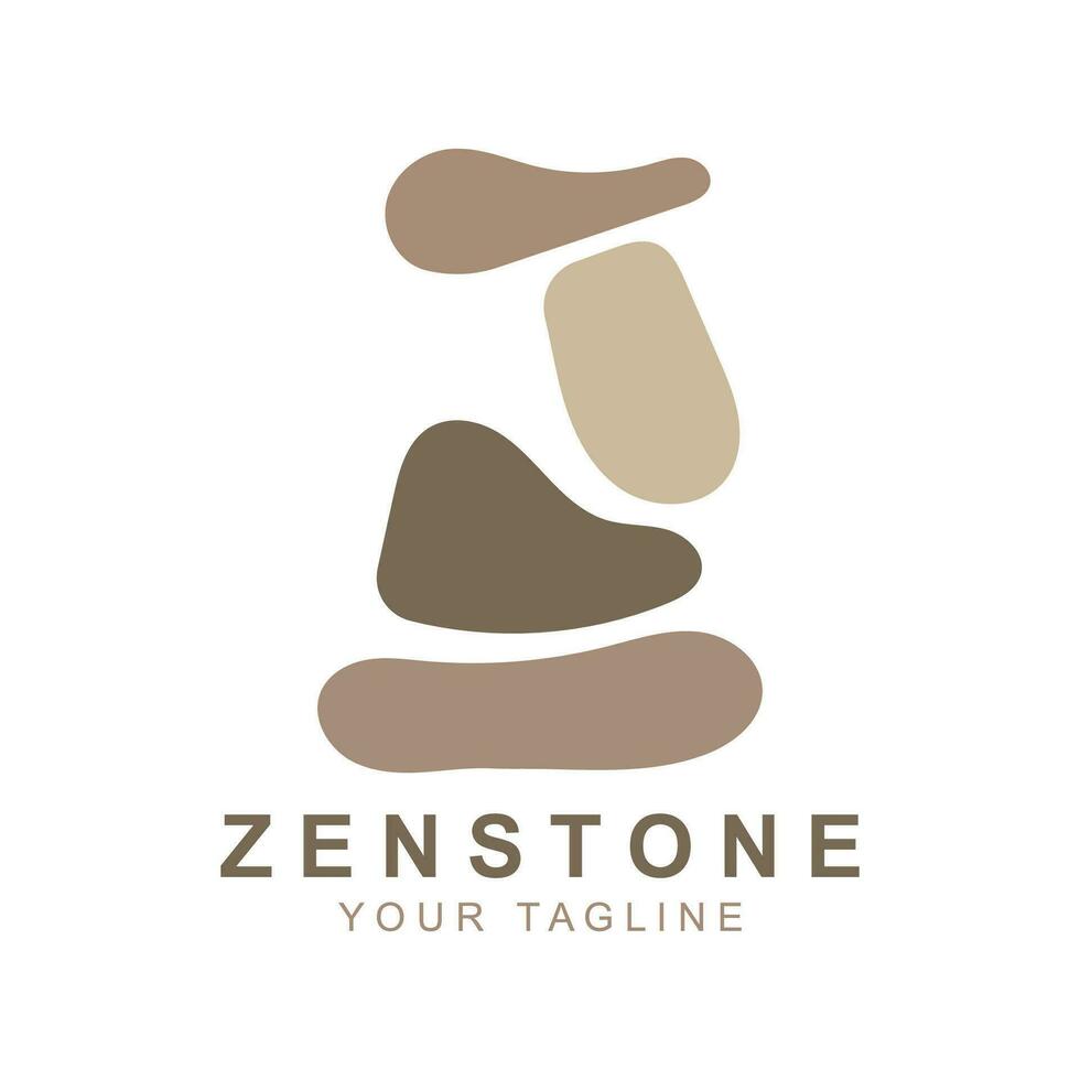 zen pietra silhouette logo vettore illustrazione design con creativo idea