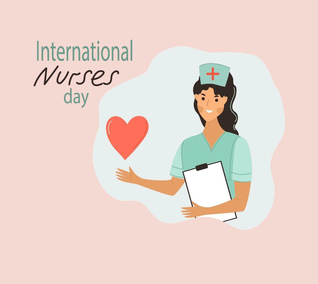 internazionale infermiera giorno bandiera sfondo. vettore piatto illustrazione