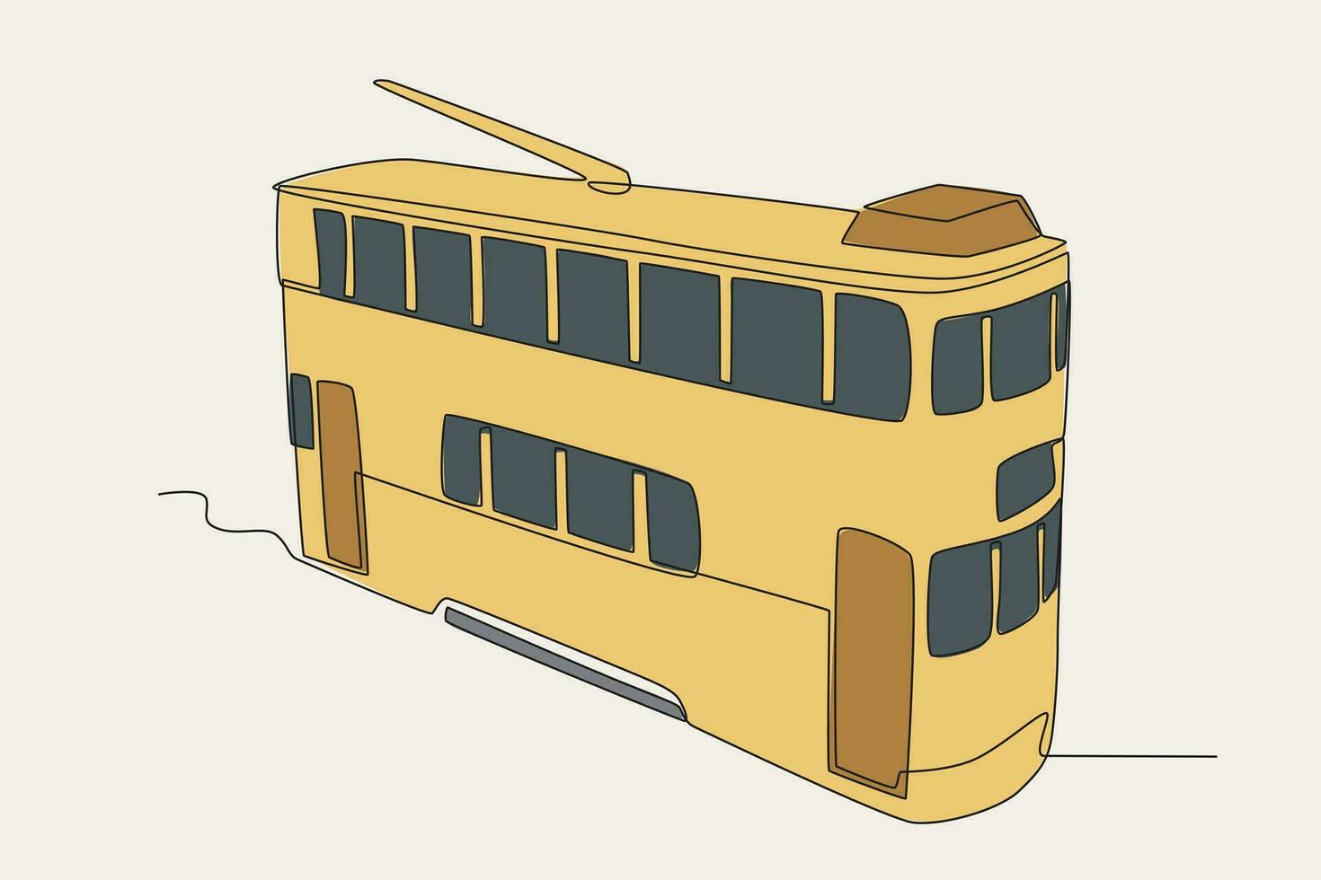 colore illustrazione di un' autobus a due piani tram vettore