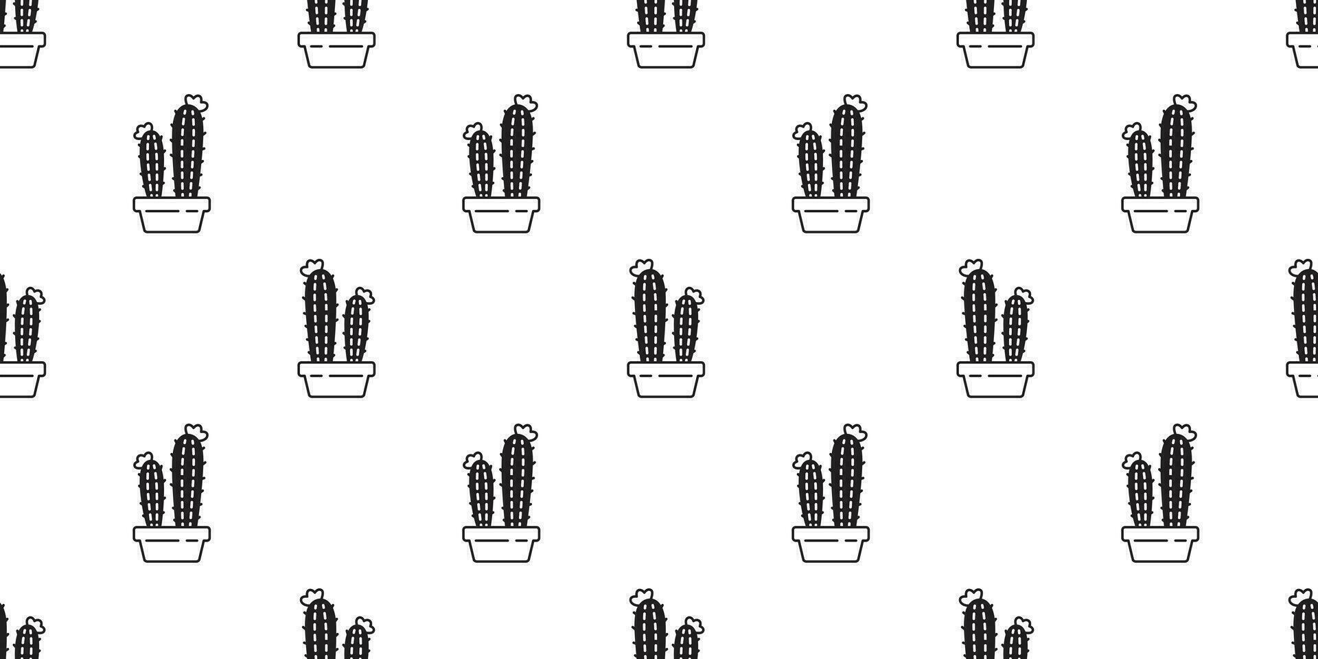 cactus senza soluzione di continuità modello vettore deserto botanica fiore giardino pianta sciarpa isolato piastrella sfondo ripetere sfondo cartone animato scarabocchio illustrazione design