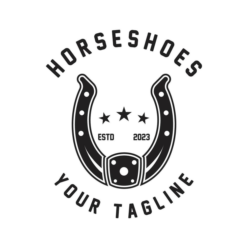 maniscalco ferro di cavallo stabile logo vettore illustrazione design