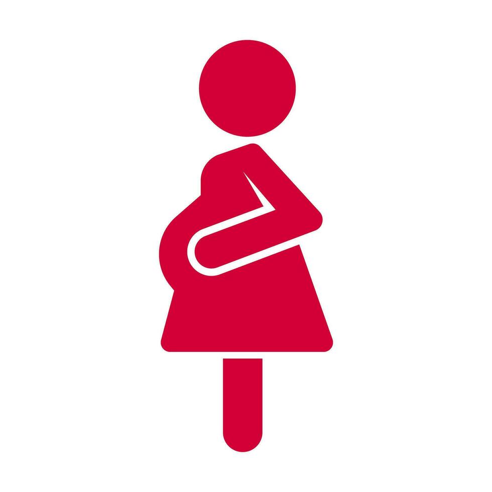 rosso incinta donna icona. maternità icona. vettore. vettore