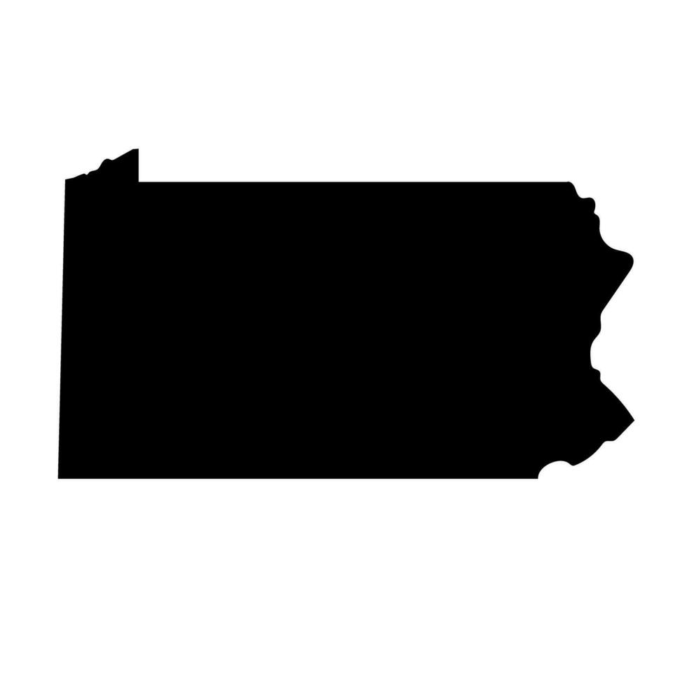 Pennsylvania stato carta geografica silhouette icona. vettore. vettore