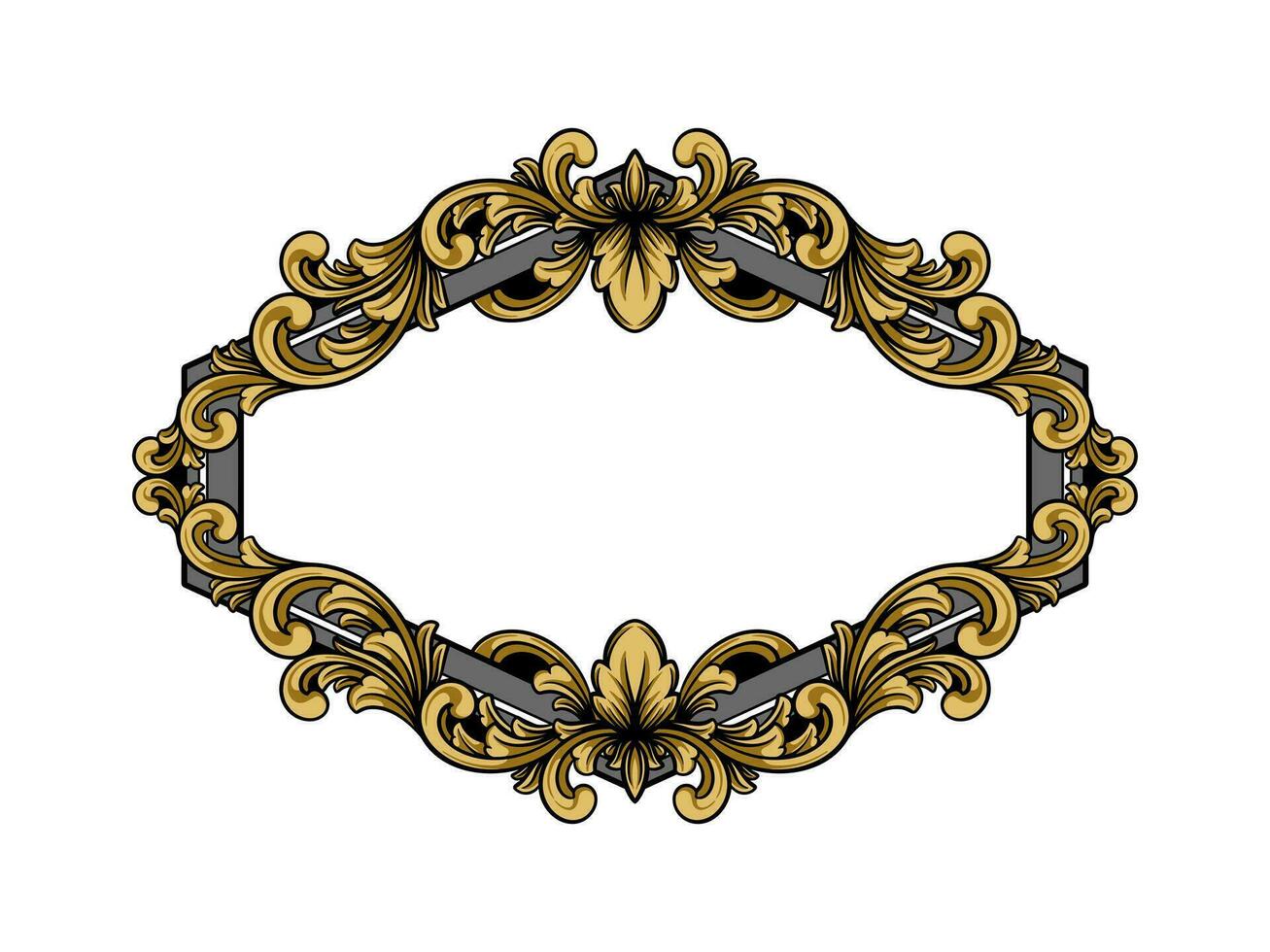 Vintage ▾ ornamento lusso oro stile vettore