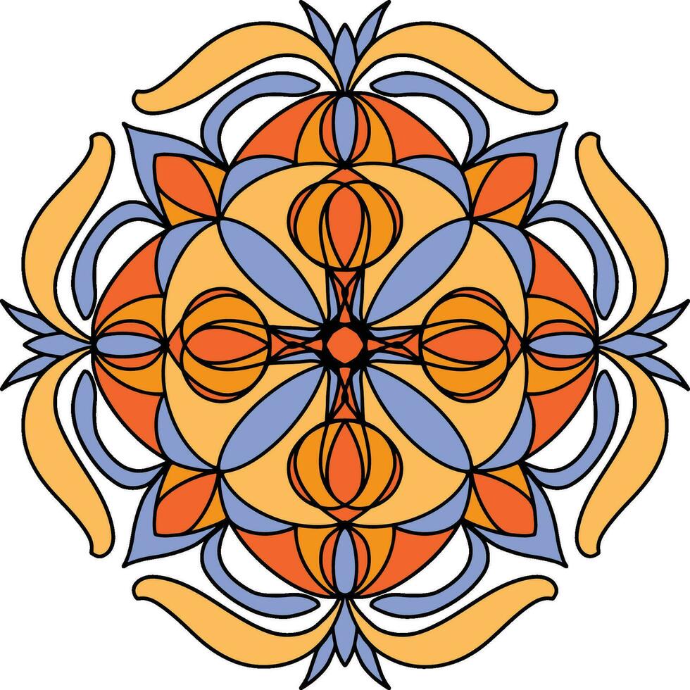 mandala fiore arte otto, con confortevole colori, bene per grafico design e decorativo risorse vettore