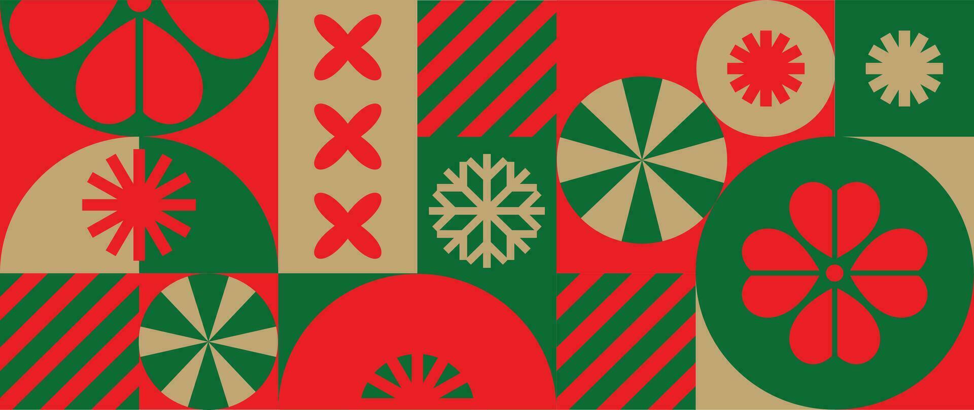 allegro Natale e contento nuovo anno modello sfondo vettore. decorativo elementi di fiocco di neve, brillare, fiore, regalo, caramella. design per striscione, carta, coperchio, manifesto, pubblicità.carta da parati, confezione. vettore