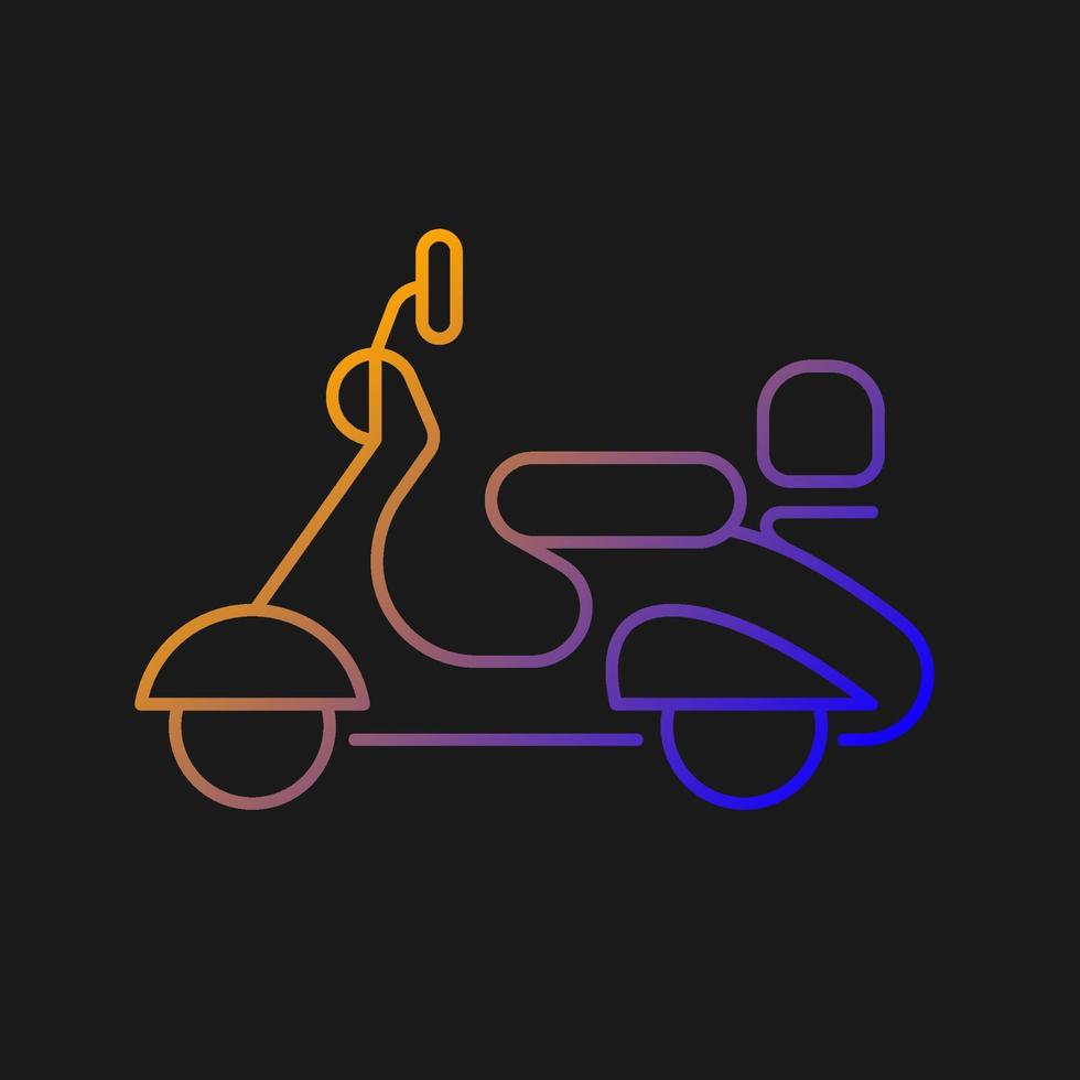 icona di vettore gradiente ciclomotore vintage per tema scuro