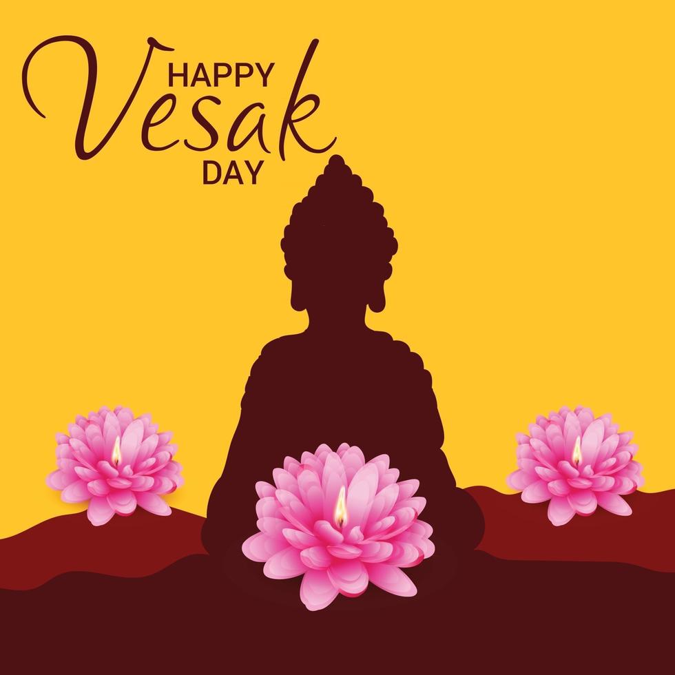 buon giorno del vesak, giorno del buddha. vettore