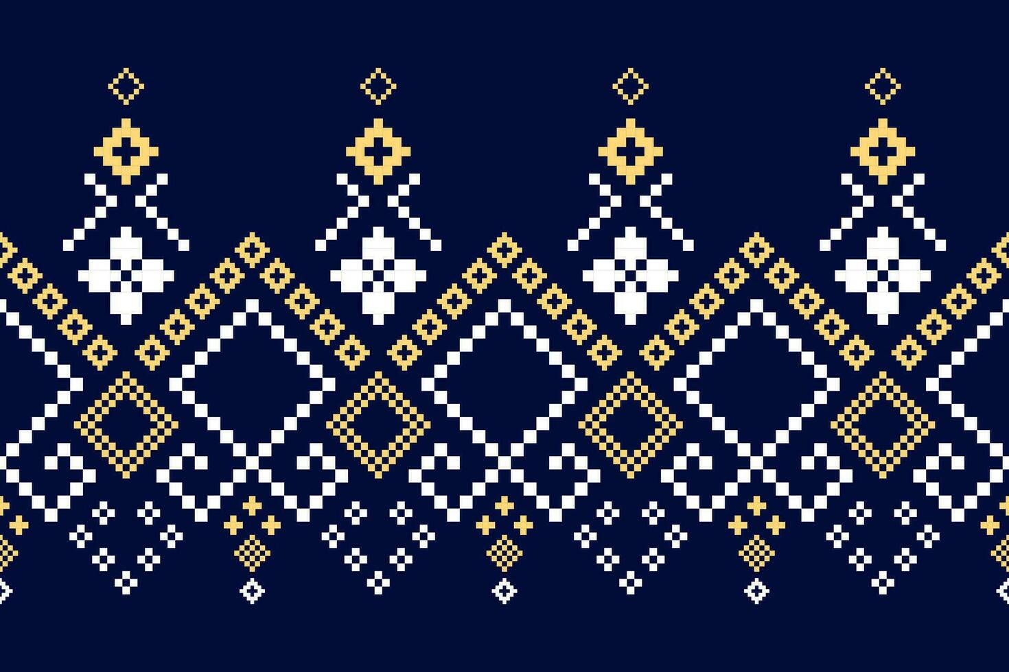 indaco Marina Militare blu geometrico tradizionale etnico modello ikat senza soluzione di continuità modello confine astratto design per tessuto Stampa stoffa vestito tappeto le tende e sarong azteco africano indiano indonesiano vettore