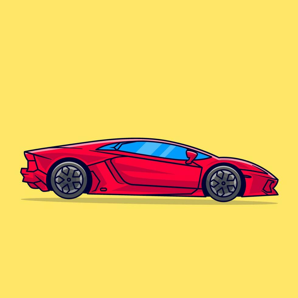 super auto cartone animato vettore icona illustrazione. mezzi di trasporto tecnologia icona concetto isolato premio vettore. piatto cartone animato stile