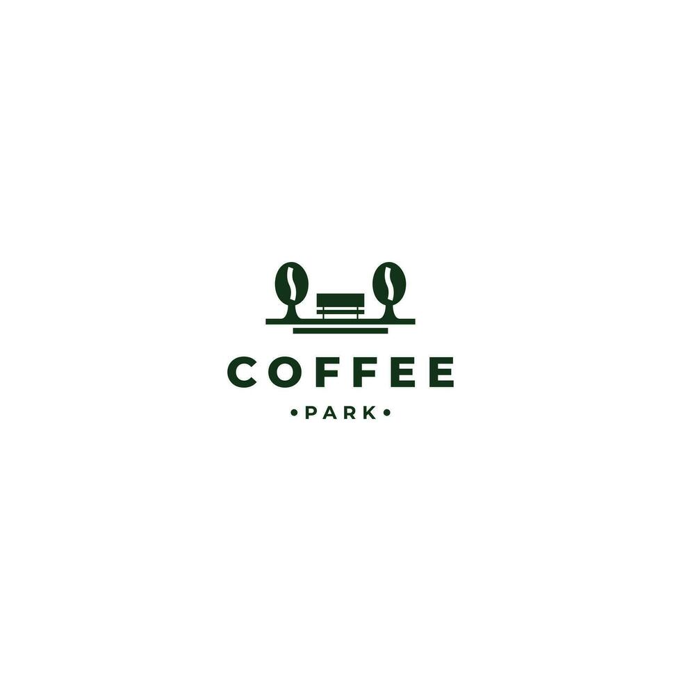 caffè parco logo design semplice concetto vettore