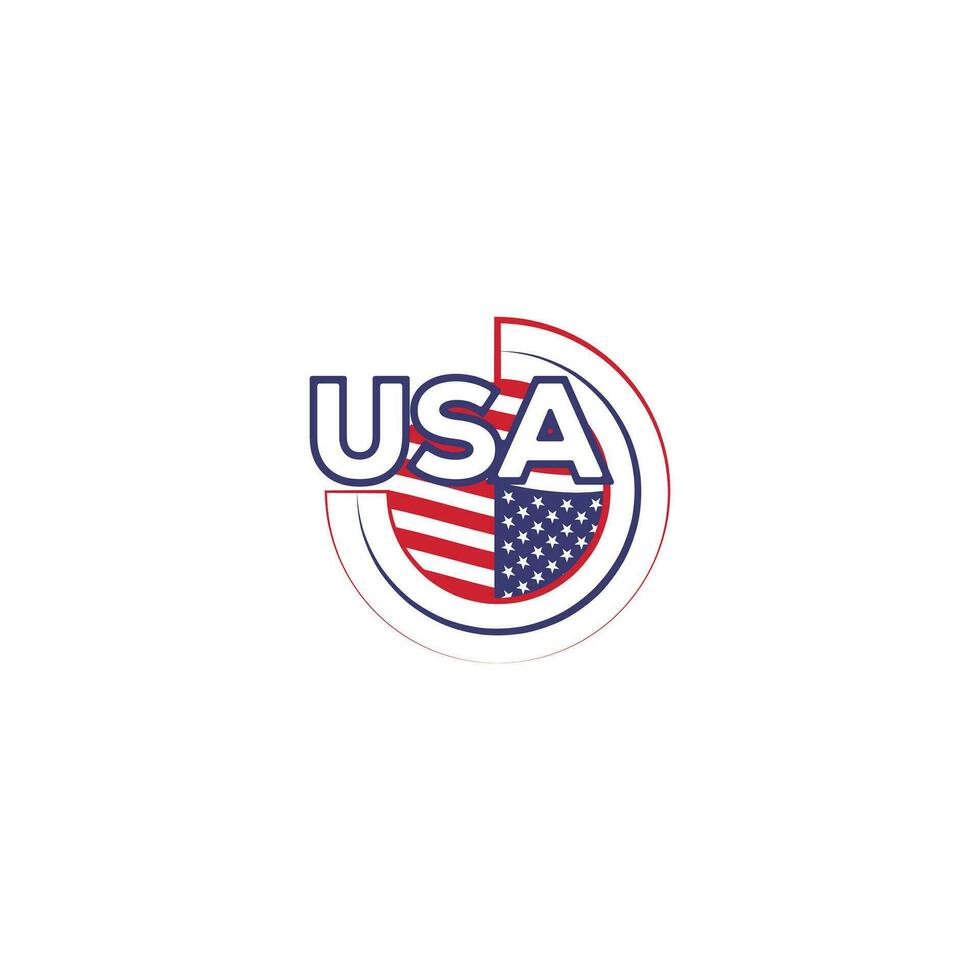 Stati Uniti d'America americano bandiera icona design vettore modello, Stati Uniti d'America logo design celebrazione per indipendenza giorno.