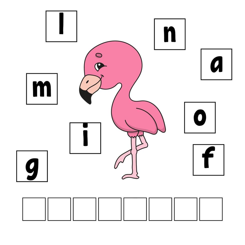 puzzle di parole. foglio di lavoro per lo sviluppo dell'istruzione. gioco di apprendimento per bambini. pagina delle attività. puzzle per bambini. indovinello per la scuola materna. semplice illustrazione vettoriale piatto isolato in stile cartone animato carino.