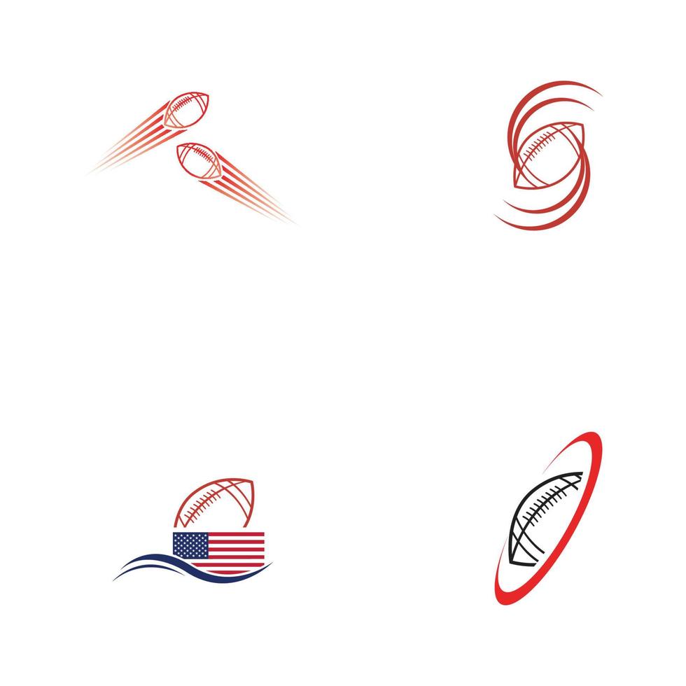 modello di progettazione dell'illustrazione di vettore del logo di football americano di sport americano